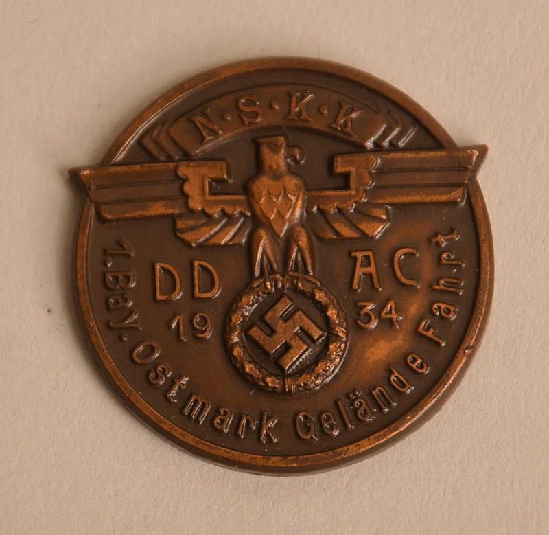 GERMAN WWII NSKK DDAC SMALL MEDALLION.