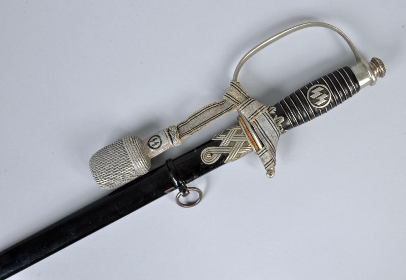 GERMAN WWII SS OFFICERS SWORD, INITIALLED.