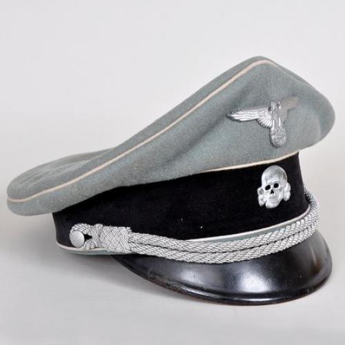  GERMAN WWII WAFFEN SS OFFICERS VISOR CAP.