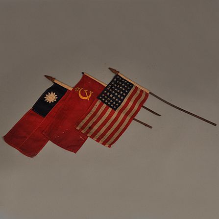 WWII CONFERENCE FLAGS.