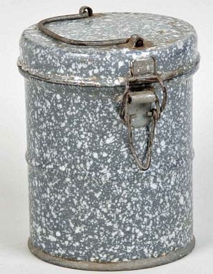 POST WWI USED GAS MASK TIN.