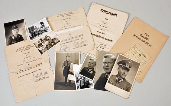 GERMAN WWII HERMANN GORING PANZER DIVISION PAPER GROUPING.