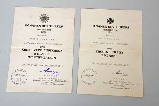 GERMAN WWII ARMY FELDHERRENHALLE CITATIONS.