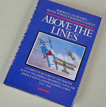 WWI BOOK ' ABOVE US THE LINES BY NORMAN L.R.FRANKS.