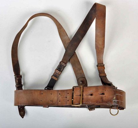 TURKISH WWI OFFICERS DOUBLE STRAP SAM BROWNE SET.