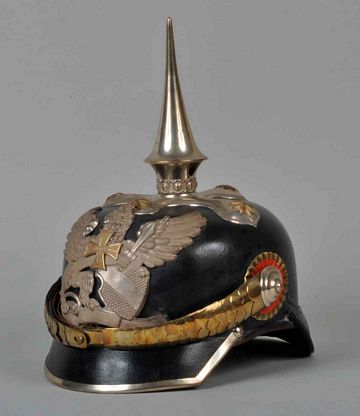 GERMAN WWI BADEN RESERVE DRAGOON OFFICERS HELMET.