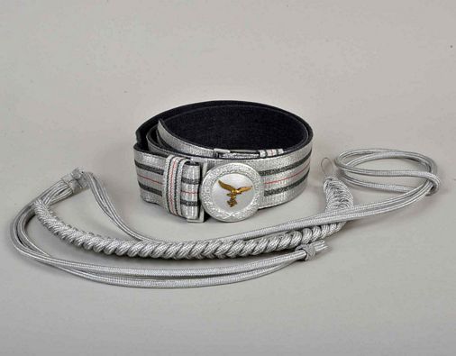 GERMAN WWII LUFTWAFFE DRESS BELT AND AIGUILLETTES.