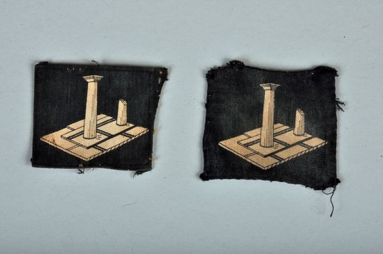 BRITISH WWII CYRENAICA DISTRICT PRINTED COLLAR PATCHES.