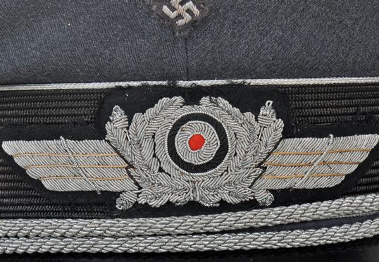 Regimentals German Wwii Luftwaffe Officers Double Erel Marked Visor Cap