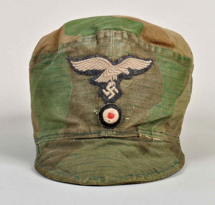 GERMAN WWII LUFTWAFFE FIELD DIVISION CAMOUFLAGE CAP.