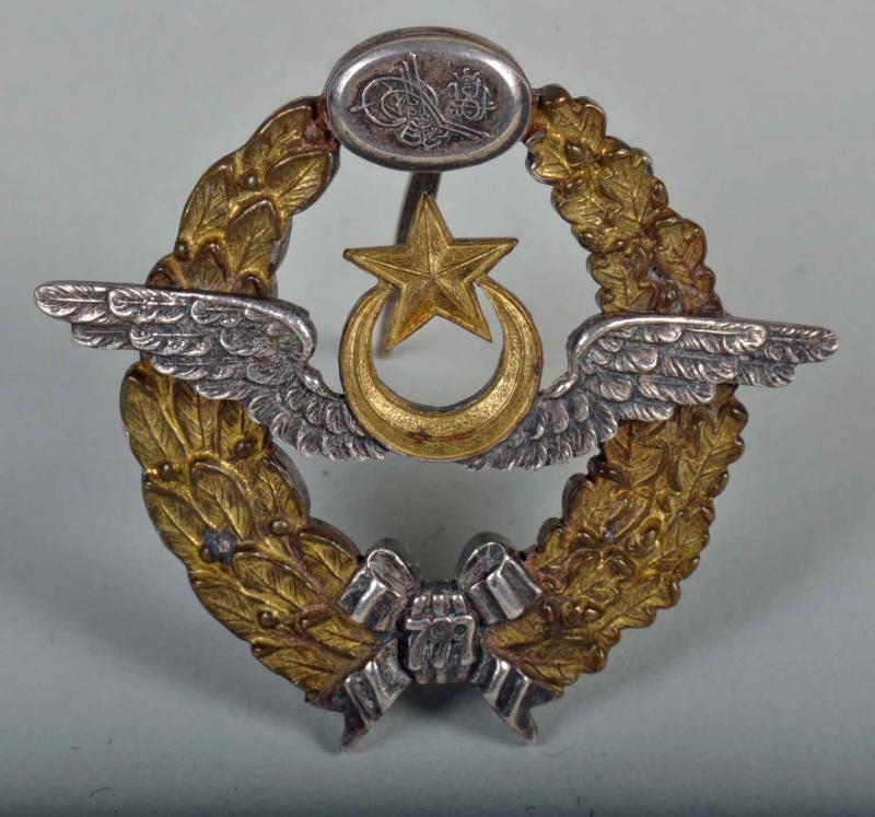 TURKISH WWI PILOT’S BADGE.