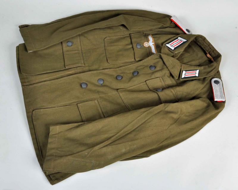 GERMAN WWII TROPICAL 2ND PATTERN ARTILLERY OFFICERS TUNIC.