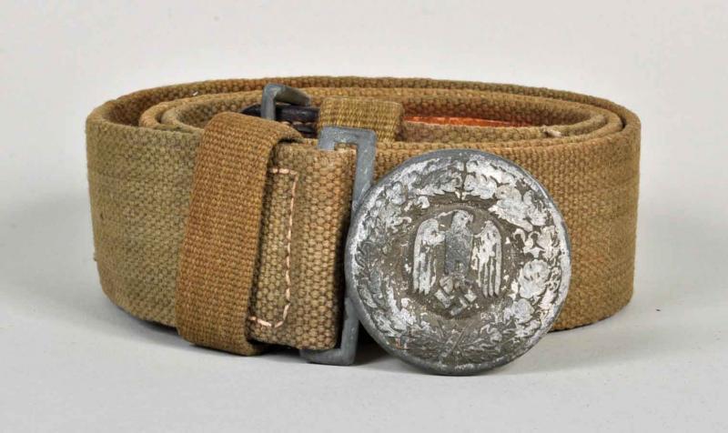 GERMAN WWII DAK OFFICERS BELT & BUCKLE.