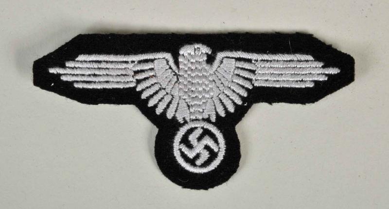 GERMAN WWII WAFFEN SS LATE WAR MACHINE EMBROIDERED ARM EAGLE.