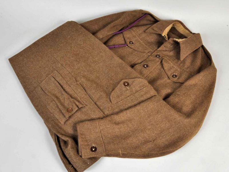 BRITISH WWII 1940 PATTERN BATTLEDRESS JACKET AND TROUSERS.