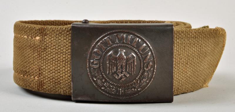 GERMAN WWII AFRIKA KORPS WAIST BELT AND BUCKLE.