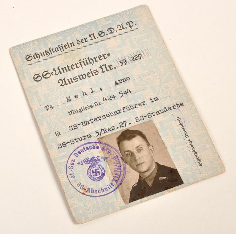 GERMAN WWII ALLGEMEINE SS UNTERFUHRER’S AUSWEIS.