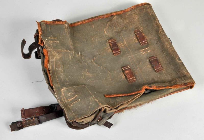 GERMAN WWI FUR AND CANVAS BACK PACK.