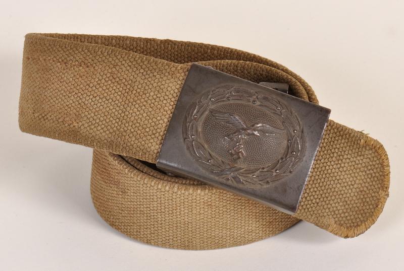 GERMAN WWII LUFTWAFFE TROPICAL WEBBING WAIST BELT.