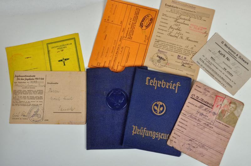 GERMAN WWII FOUR ORGANISATIONAL MEMBERSHIP CARDS.