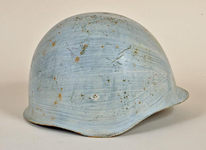 RUSSIAN WWII 1944 DATED RUSSIAN SNOW PAINTED HELMET.