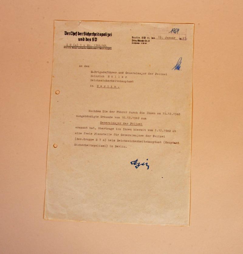 GERMAN WWII REINHARD HEYDRICH SIGNED LETTER.