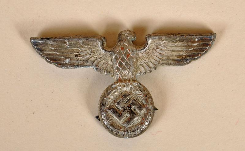 GERMAN WWII SA KEPI EAGLE. WHITE METAL VERSION VERSION.