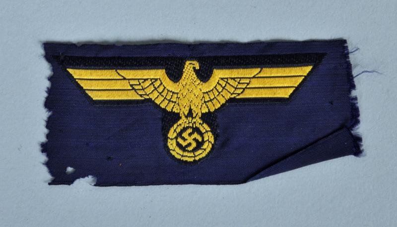 GERMAN WWII KRIEGSMARINE BEVO WOVEN CAP EAGLE.
