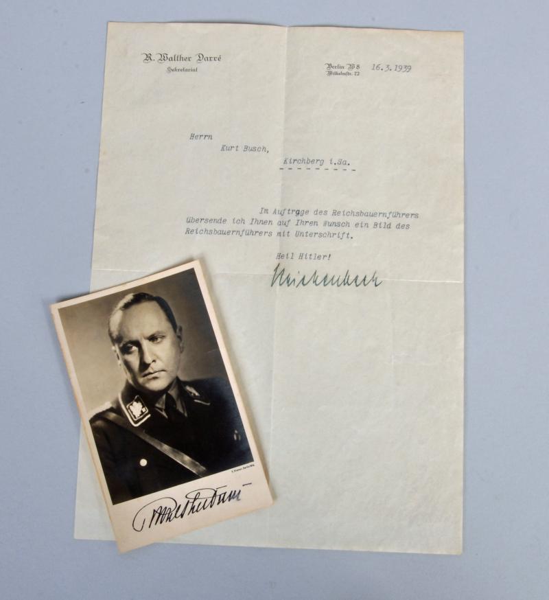 GERMAN WWII REICHSMINISTER WALTHER DARRE SIGNATURE.