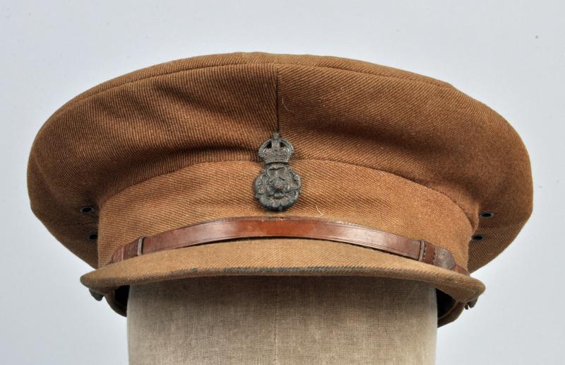 BRITISH WWI YORKSHIRE HUSSARS OFFICERS VISOR CAP.