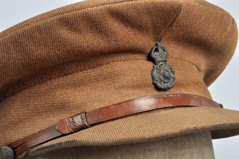 BRITISH WWI YORKSHIRE HUSSARS OFFICERS VISOR CAP.