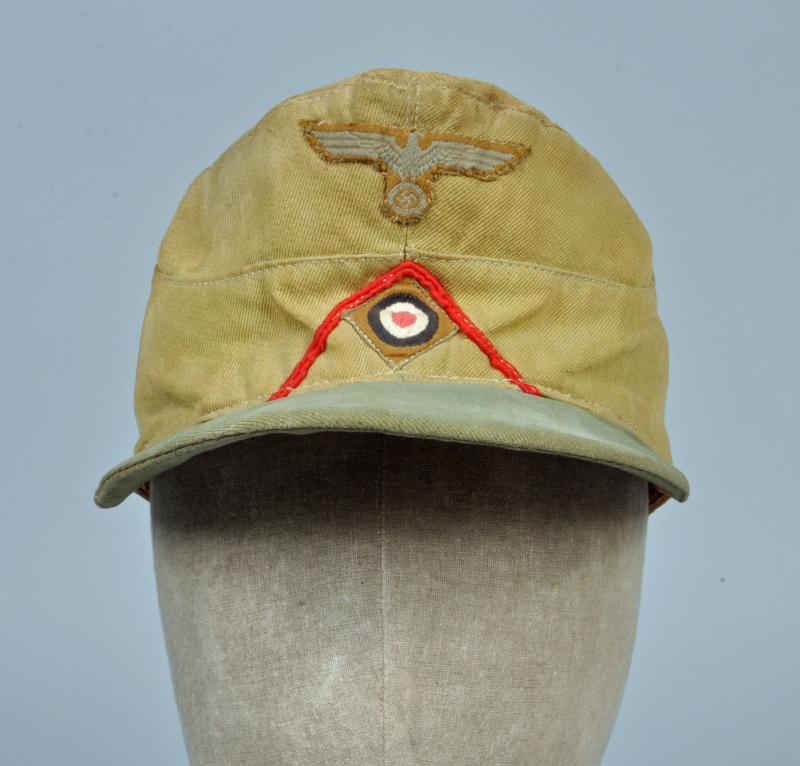 GERMAN WWII M.41 ARTILLERY TROPICAL FIELD CAP.