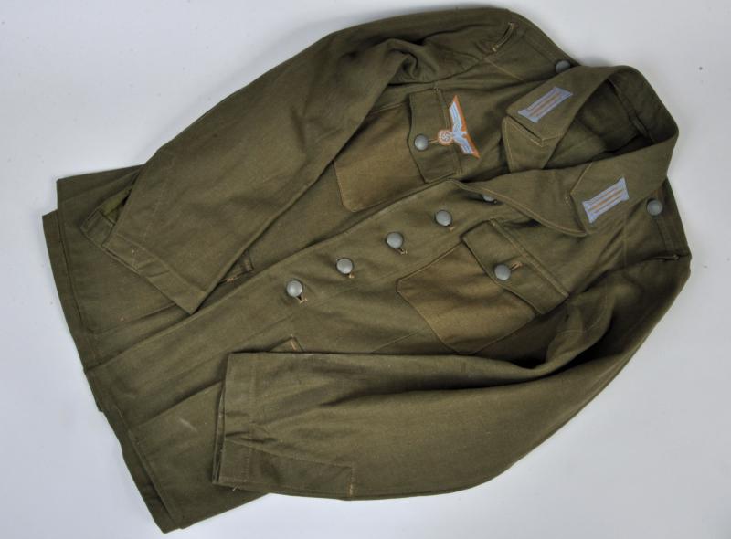 GERMAN WWII TROPICAL FOUR POCKET COMBAT TUNIC.