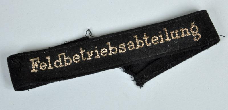 GERMAN WW FELDBETRIEBSABTEILUNG CUFF TITLE.