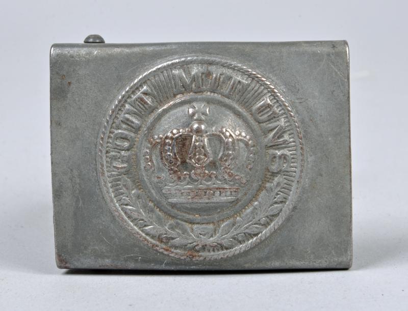 Regimentals | GERMAN WWI PRUSSIAN ALL STEEL BELT BUCKLE AND LEATHER TAB.