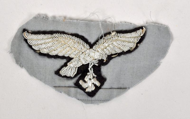 Regimentals | GERMAN WWII LUFTWAFFE OFFICERS BREAST EAGLE, CUT FROM SHIRT.