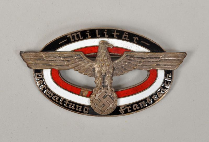GERMAN WWII MILITARY ADMINISTRATION SERVICE IN FRANCE BADGE.