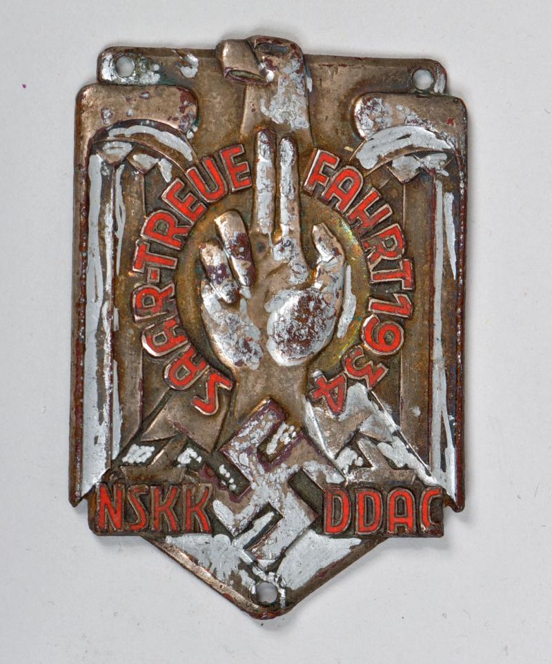 GERMAN WWII NSKK/DDAC PLAQUE.