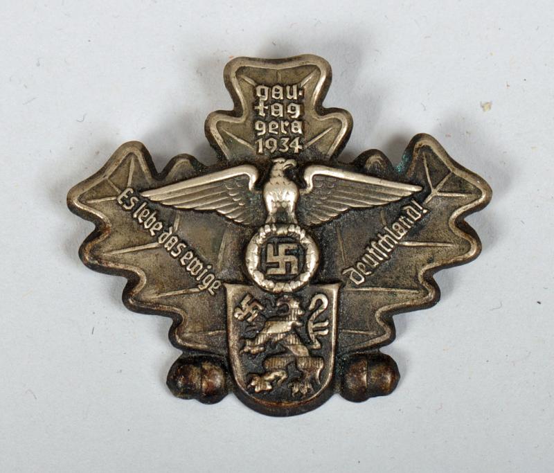 GERMAN WWII THURINGEN RALLY BADGE.