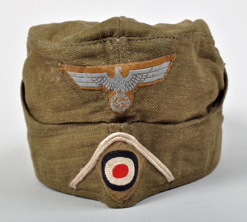 GERMAN WWII AFRIKA KORPS FLAK GUNNERS OVERSEAS CAP.