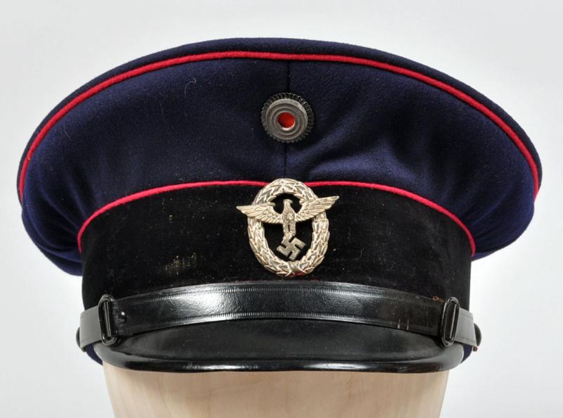GERMAN WWII FIRE OFFICIALS VISOR CAP.