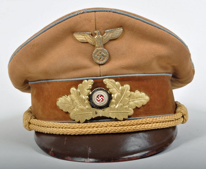 GERMAN WWII ORTSGRUPPE POLITICAL LEADERS VISOR CAP.