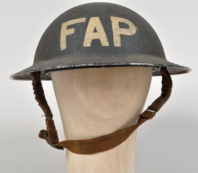 BRITISH FIELD AID POST BRODIE HELMET.