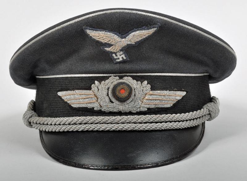 Regimentals German Wwii Luftwaffe Officers Visor Cap Huge Size