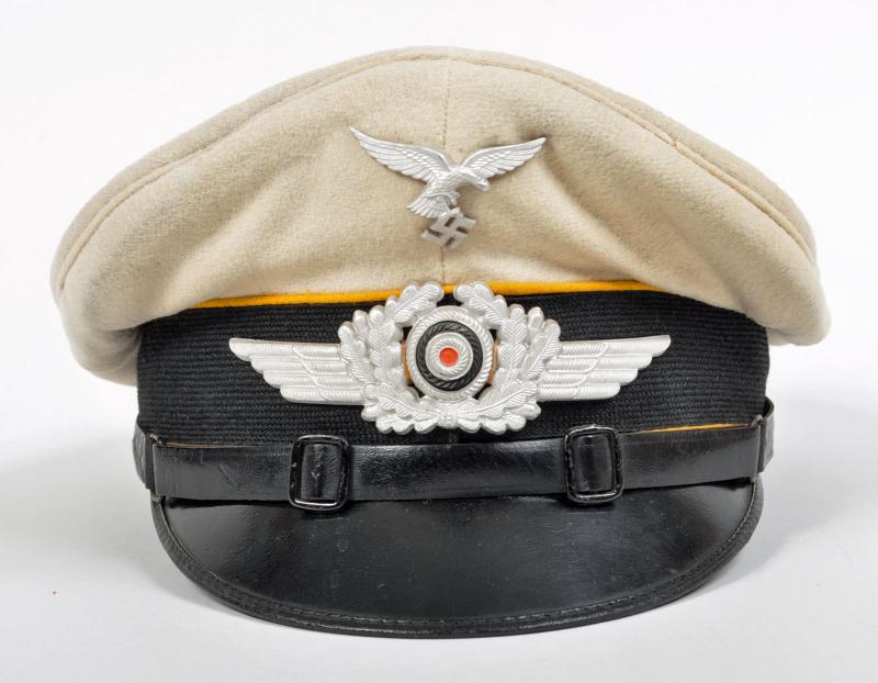 GERMAN WWII LUFTWAFFE FLIGHT WHITE TOP CAP.