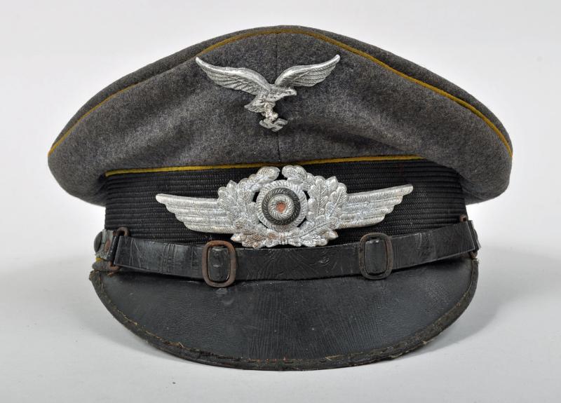 Regimentals | GERMAN WWII LUFTWAFFE ENLISTED MANS FLIGHT SECTION VISOR CAP.