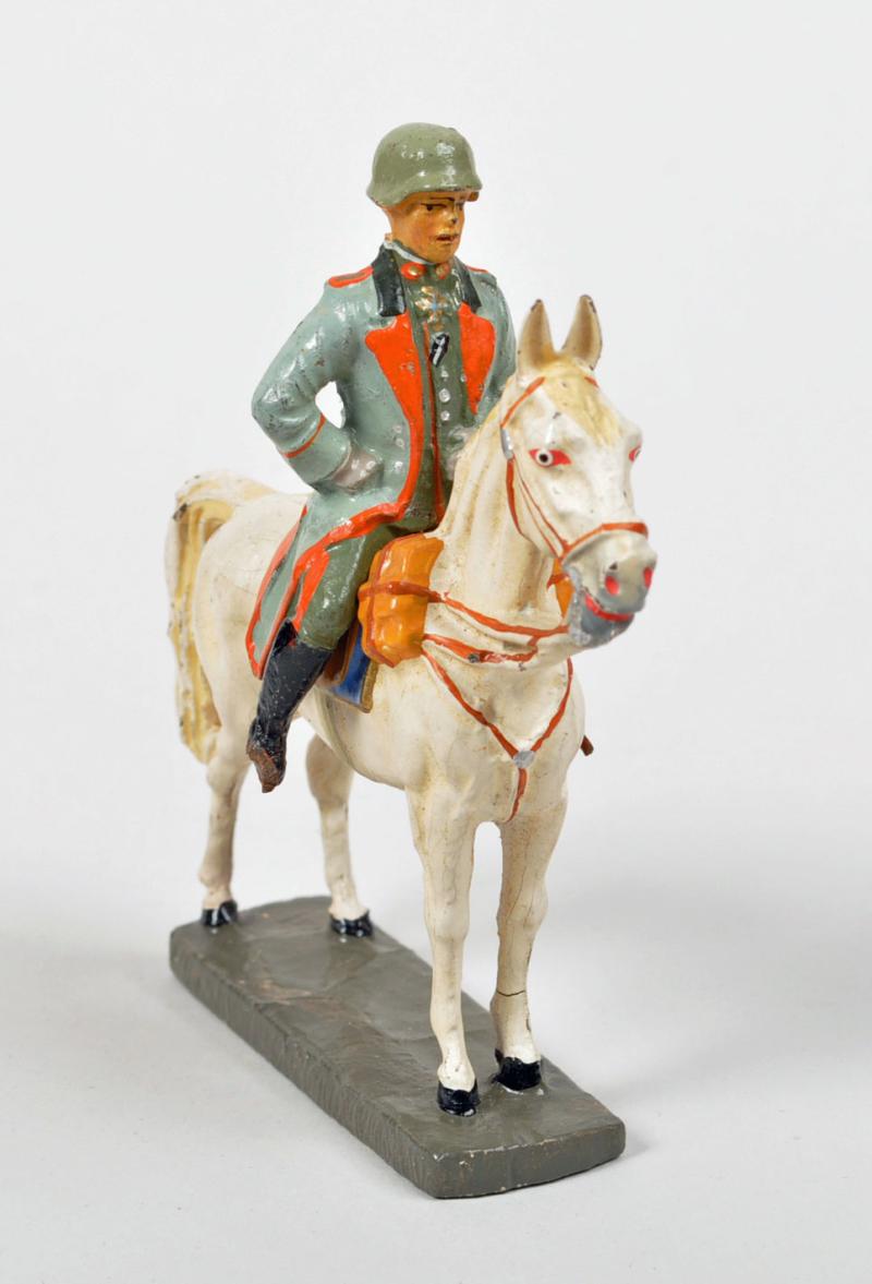 GERMAN WWII ELASTOLIN GENERAL ON A HORSE.