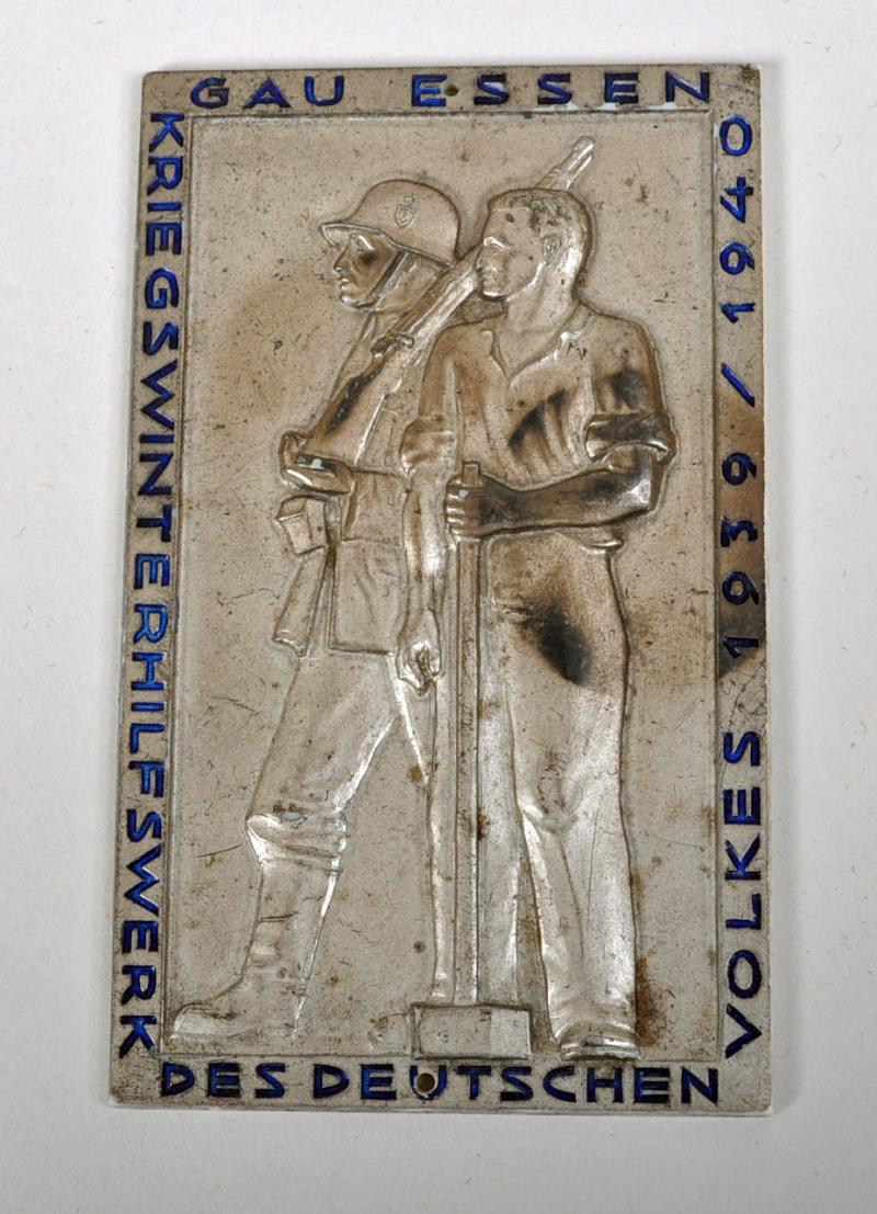 GERMAN WWII ESSEN WINTER HELP WORK PLAQUE.