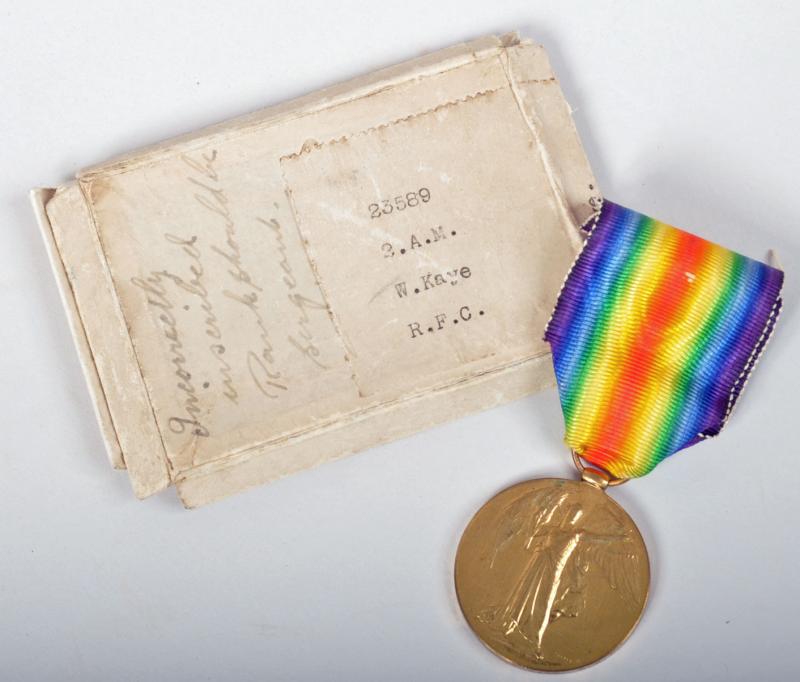 BRITISH WWI ROYAL FLYING CORPS VICTORY MEDAL.