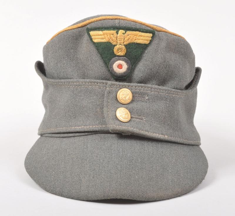 GERMAN WWII COASTAL ARTILLERY OFFICERS M.43 CAP.